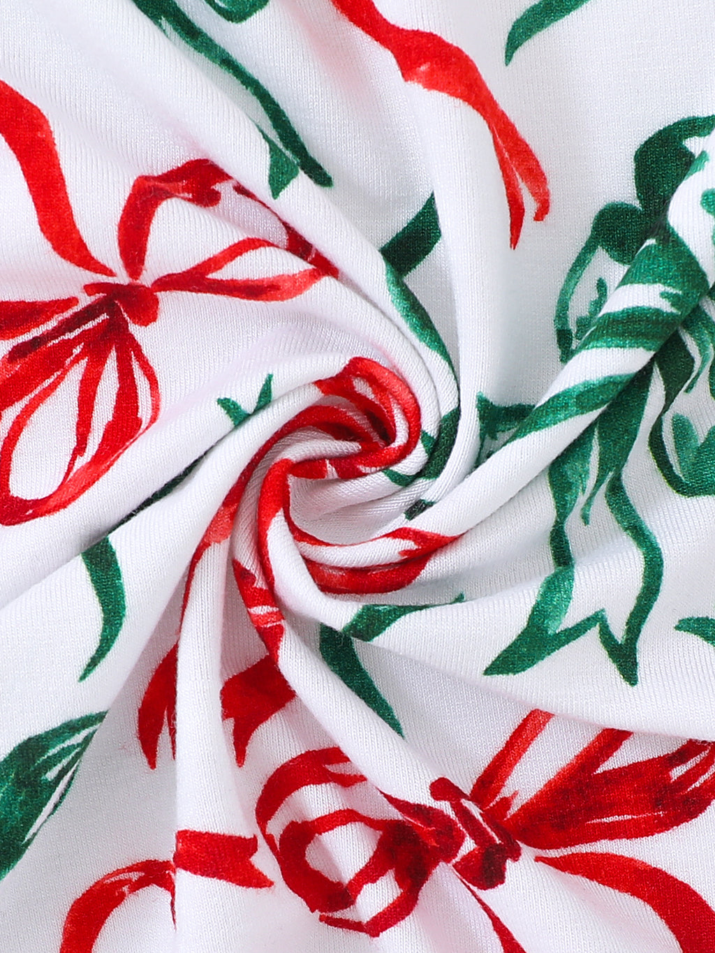 JUNBLEBABY-Christmas Red& Green Bow Baby Bamboo Convertible Zipper Romper Pajamas