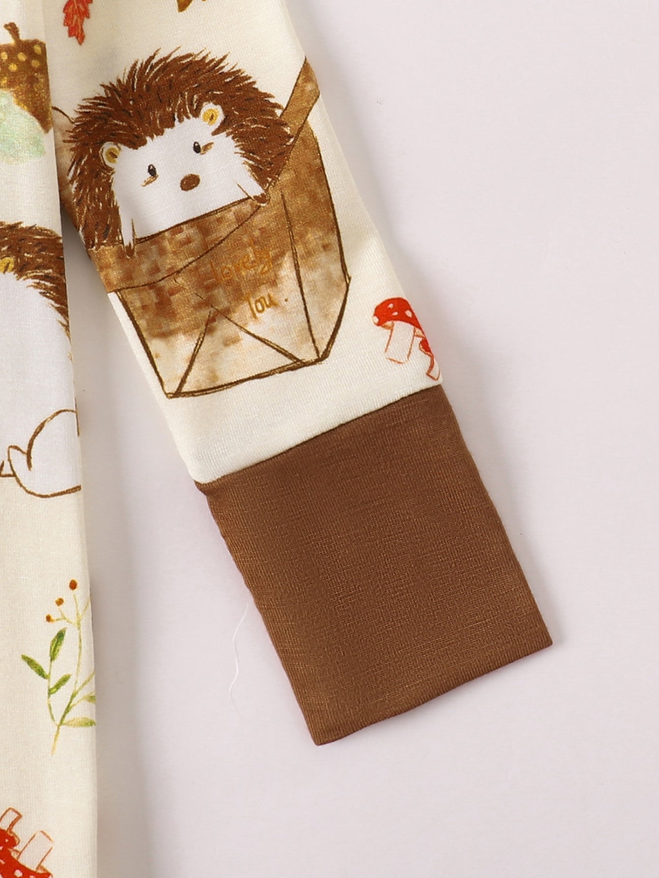 JUNBLEBABY-Hedgehog Autumn Forest Baby Bamboo Convertible Zipper Romper Pajamas