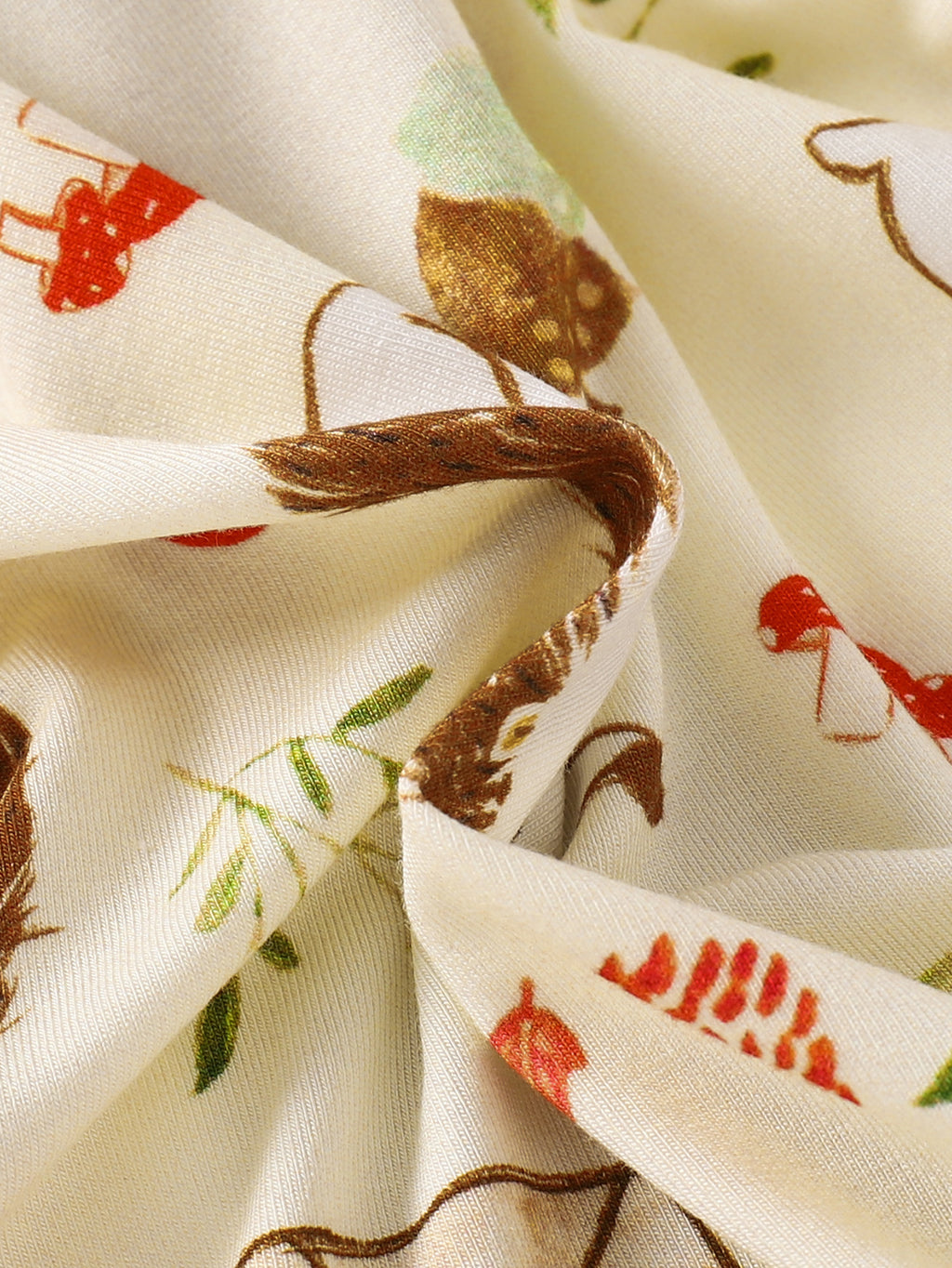 JUNBLEBABY-Hedgehog Autumn Forest Baby Bamboo Convertible Zipper Romper Pajamas