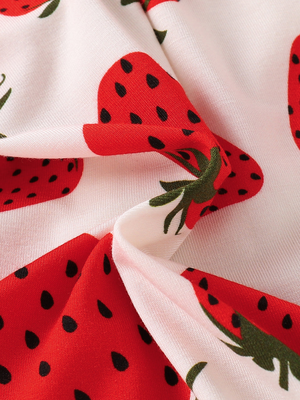 JUNBLEBABY-Strawberry Joy Baby Bamboo Convertible Zipper Romper Pajamas