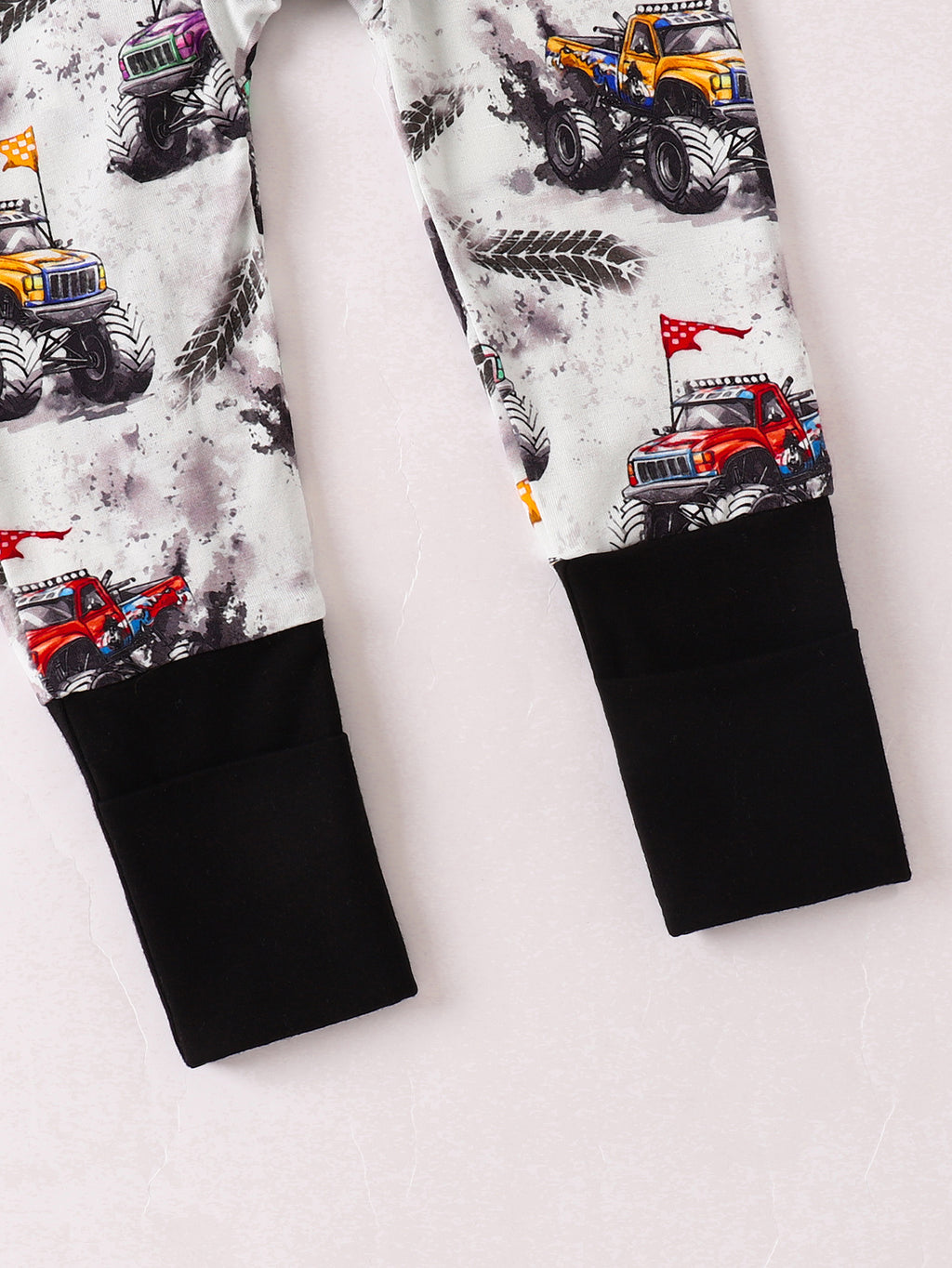 JUNBLEBABY-Racing car Baby Bamboo Convertible Zipper Romper Pajamas