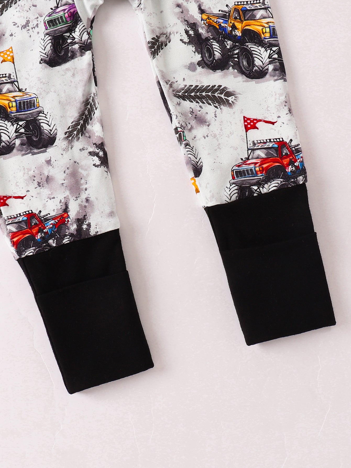 JUNBLEBABY-Racing car Baby Bamboo Convertible Zipper Romper Pajamas