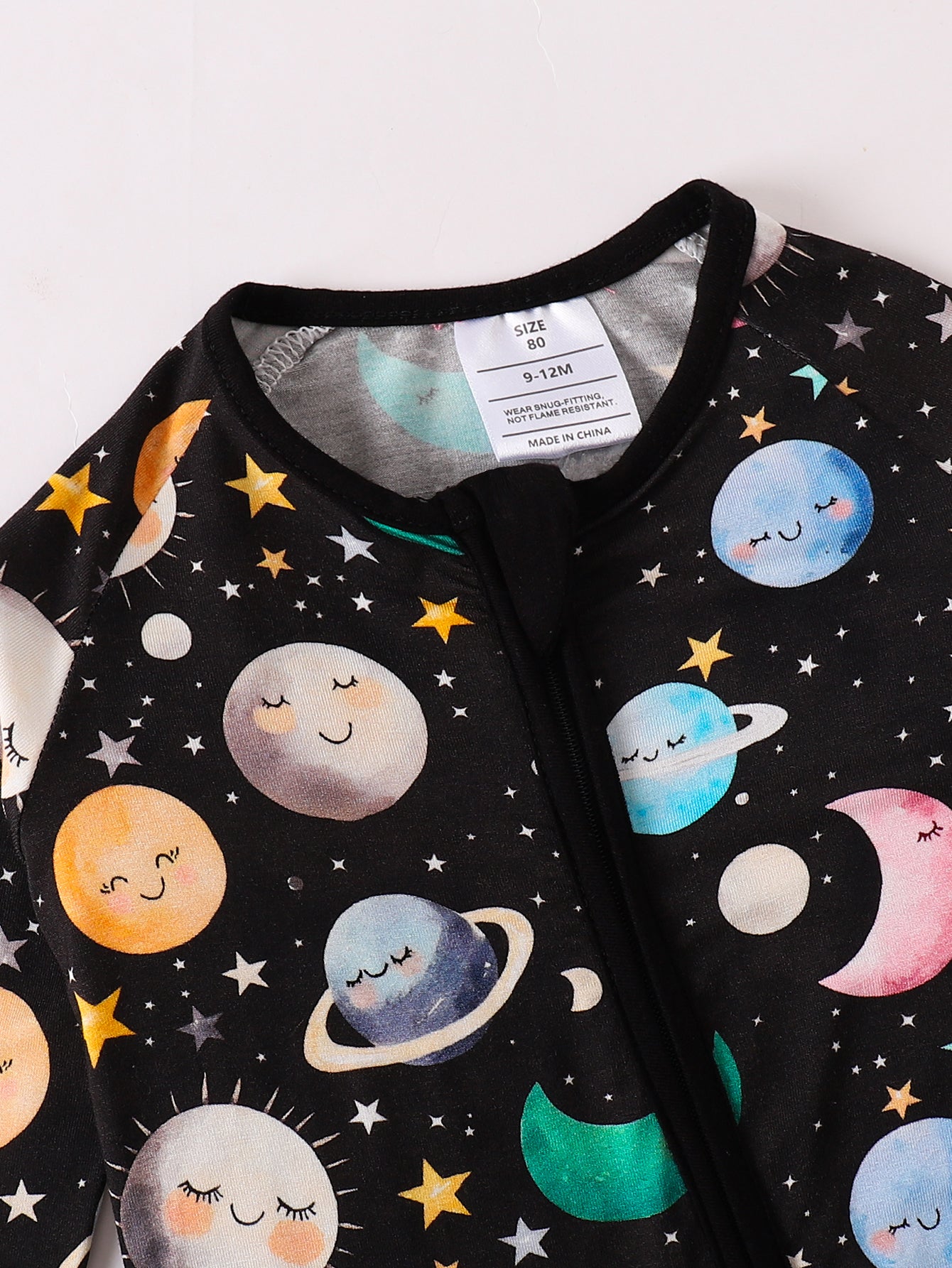 JUNBLEBABY-The Nine Planets Universe Starry River Baby Bamboo Convertible Zipper Romper Pajamas