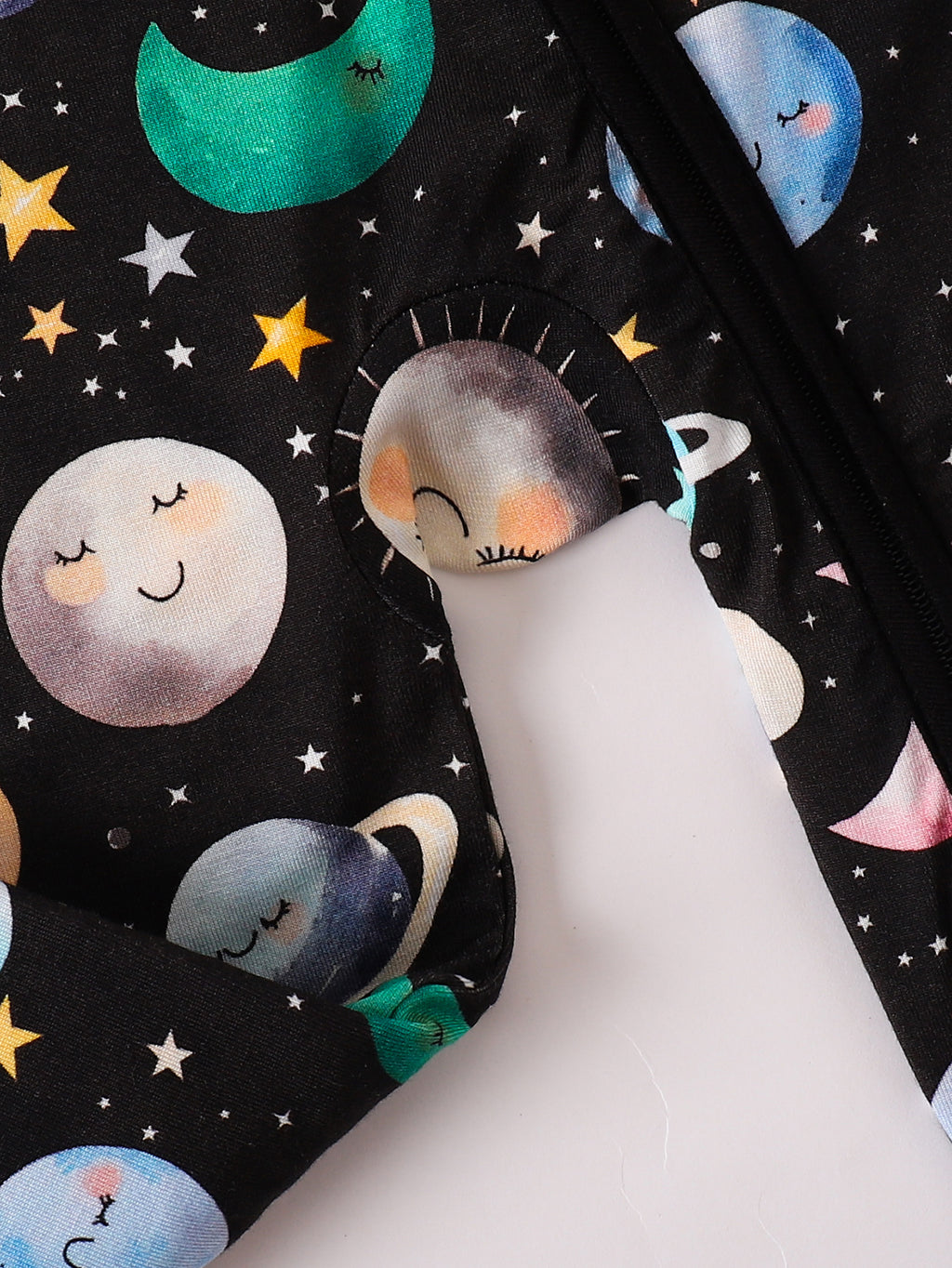 JUNBLEBABY-The Nine Planets Universe Starry River Baby Bamboo Convertible Zipper Romper Pajamas