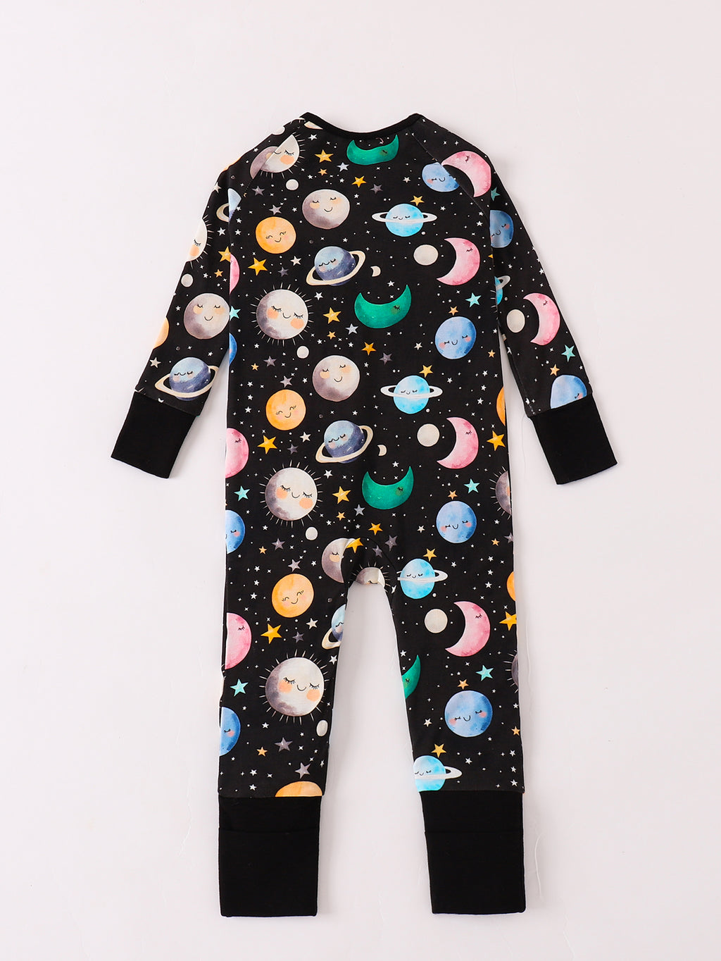 JUNBLEBABY-The Nine Planets Universe Starry River Baby Bamboo Convertible Zipper Romper Pajamas