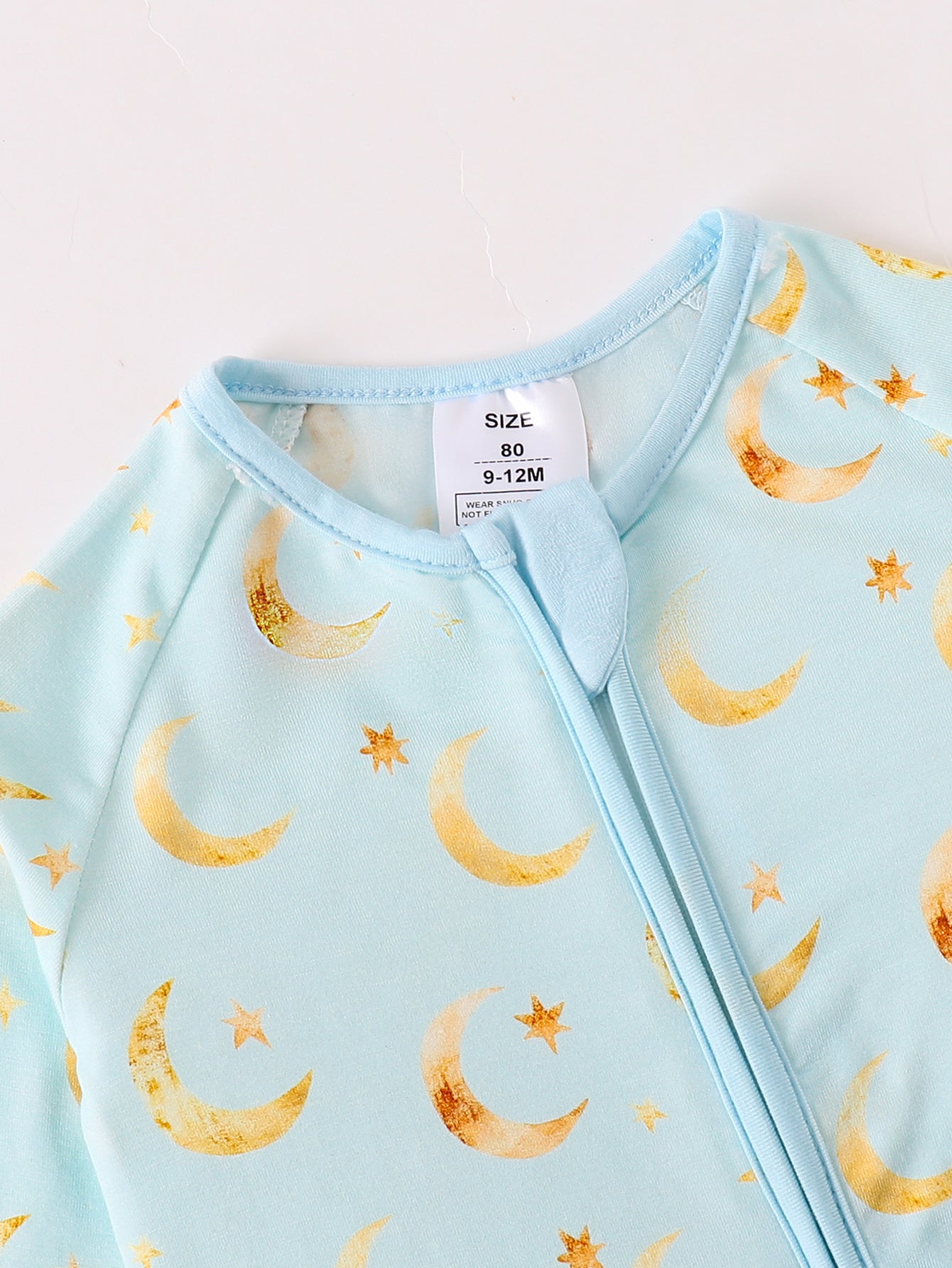 JUNBLEBABY-Ramadan Moon and Stars Baby Bamboo Convertible Zipper Romper Pajamas