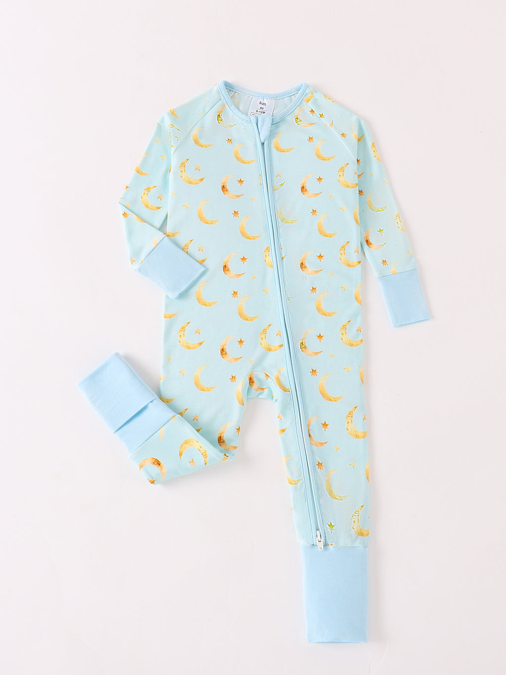 JUNBLEBABY-Ramadan Moon and Stars Baby Bamboo Convertible Zipper Romper Pajamas