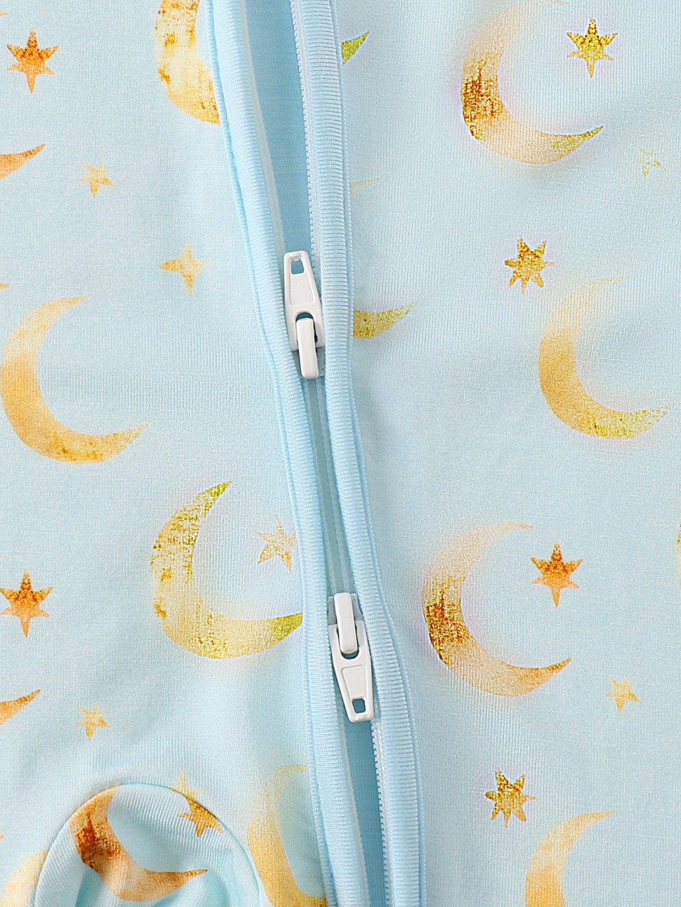 JUNBLEBABY-Ramadan Moon and Stars Baby Bamboo Convertible Zipper Romper Pajamas