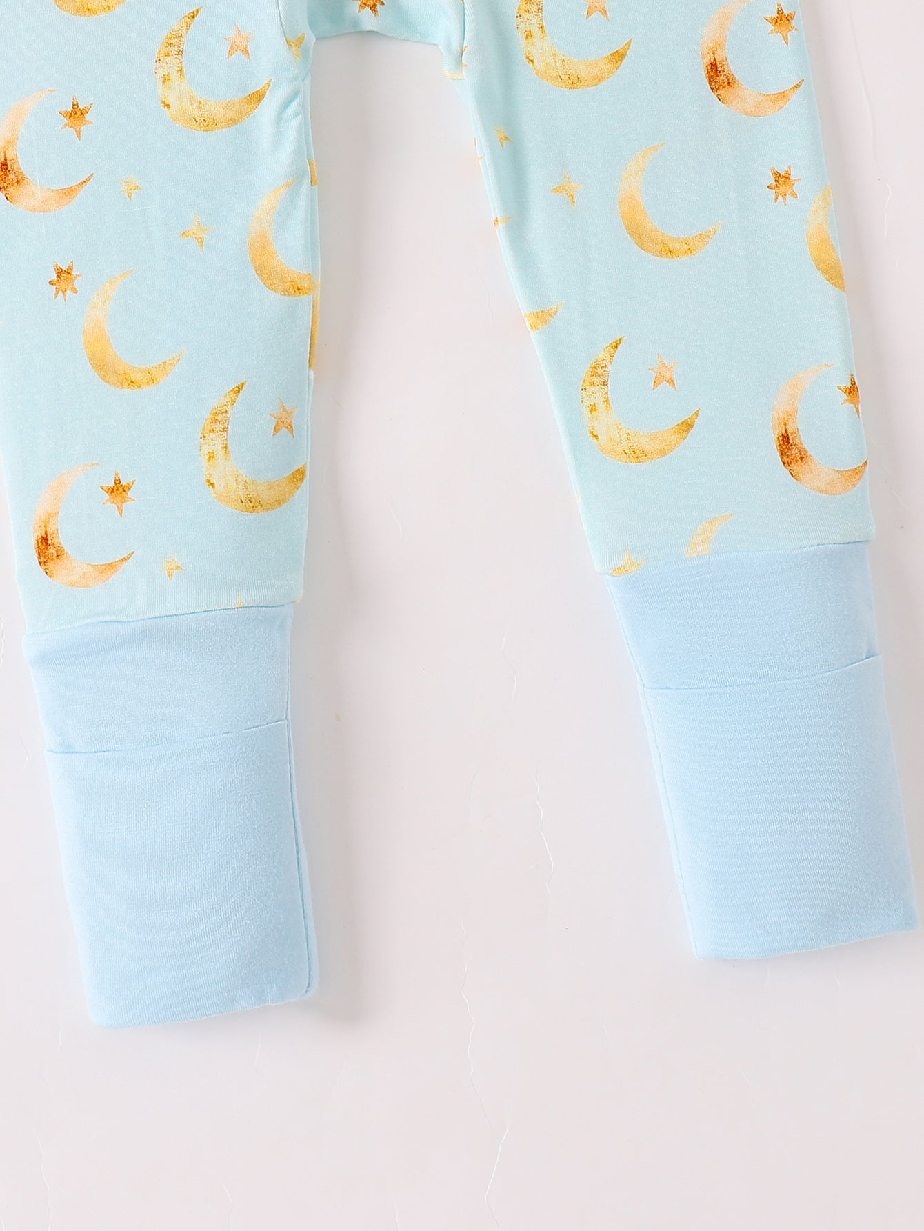 JUNBLEBABY-Ramadan Moon and Stars Baby Bamboo Convertible Zipper Romper Pajamas