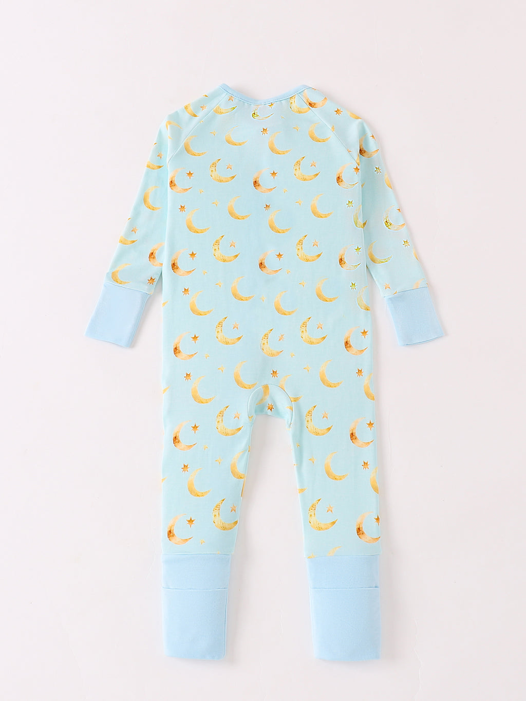 JUNBLEBABY-Ramadan Moon and Stars Baby Bamboo Convertible Zipper Romper Pajamas