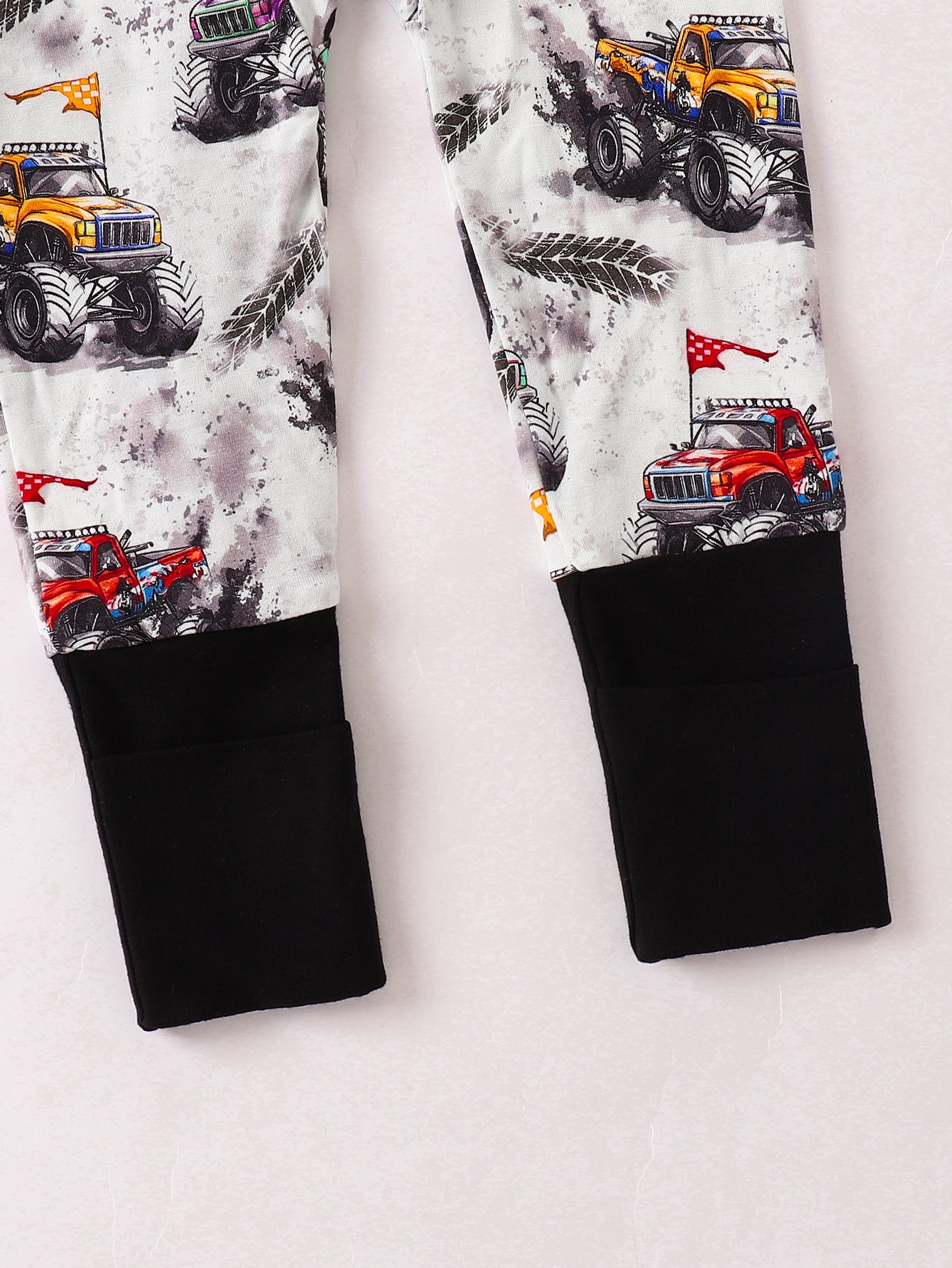 JUNBLEBABY-Racing car Baby Bamboo Convertible Zipper Romper Pajamas