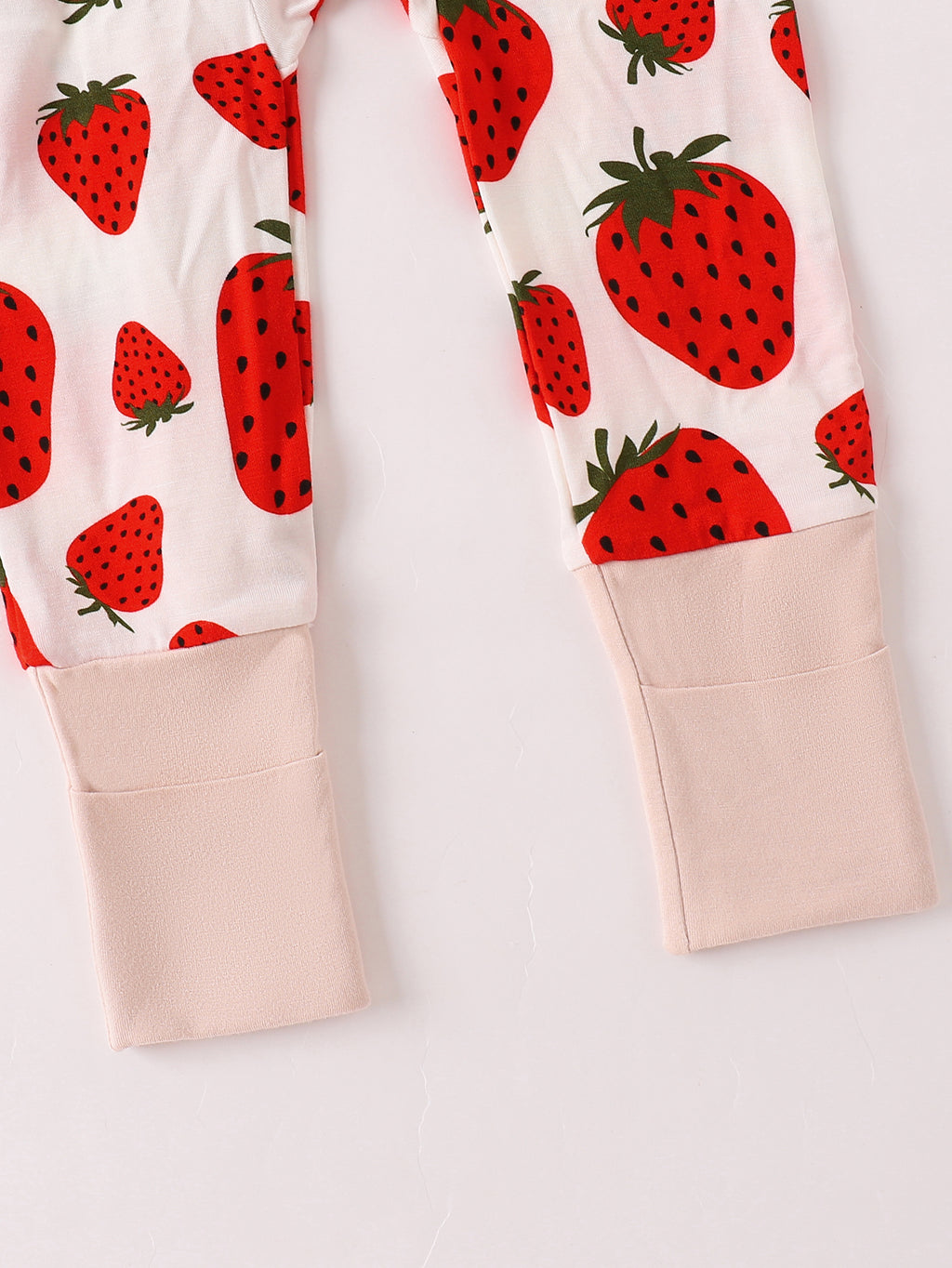 JUNBLEBABY-Strawberry Joy Baby Bamboo Convertible Zipper Romper Pajamas